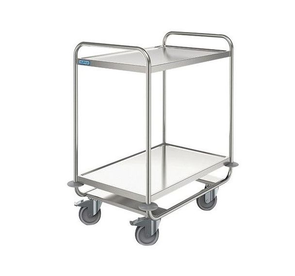Chariot inox - 2 plateaux - Force 160 kg