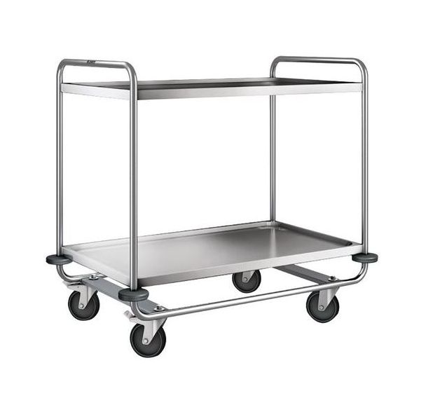 Chariot inox - 2 plateaux - Force 200 kg