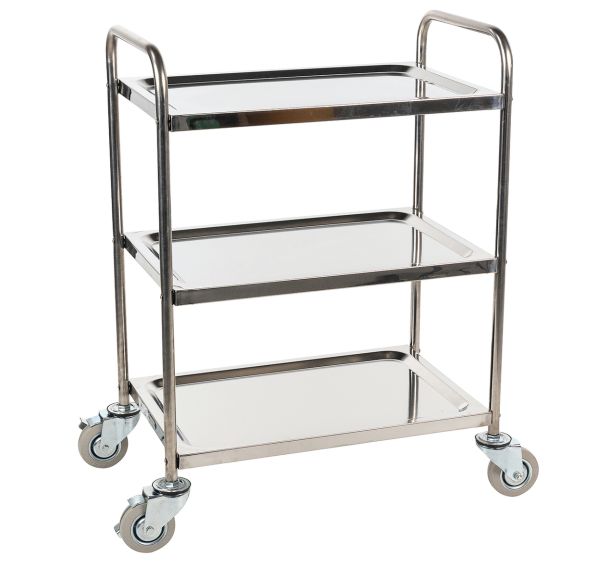 Chariot inox - 3 plateaux - Force 100 kg
