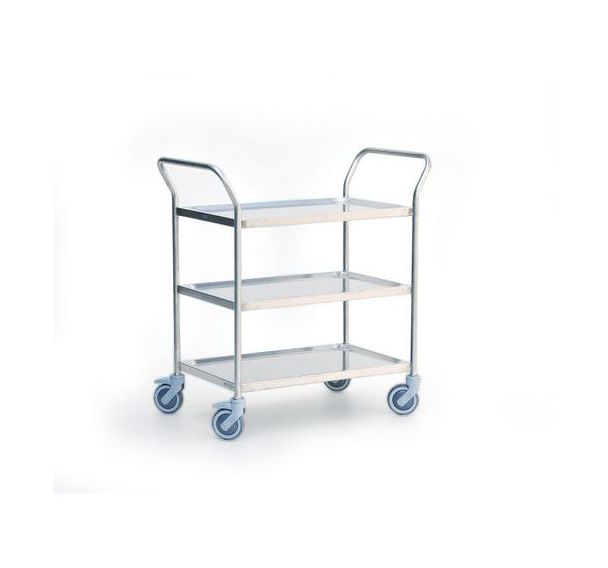 Chariot inox - 3 plateaux - Force 120 kg