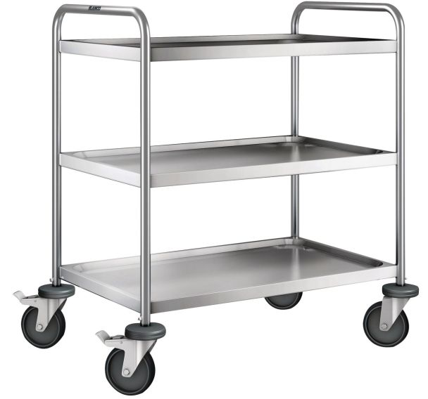 Chariot inox - 3 plateaux - Force 120 kg