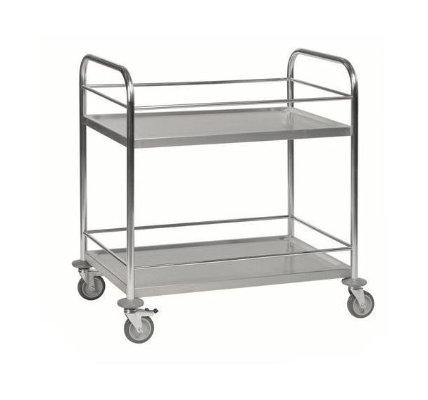 Chariot inox classe C2 18 /0 2 tablettes 910x590x940mm capacité 100Kg