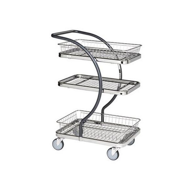 Chariot métal à plateaux et paniers C-Line - Force 120 kg