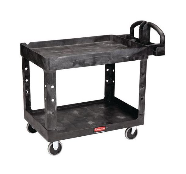 Chariot plastique 2 plateaux - Charge 226 kg, Largeur hors tout : 660 mm