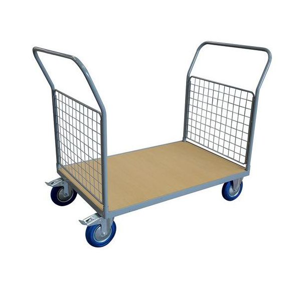 Chariot plateaux à 2 dossiers grillagés - Capacité 250 à 500 kg