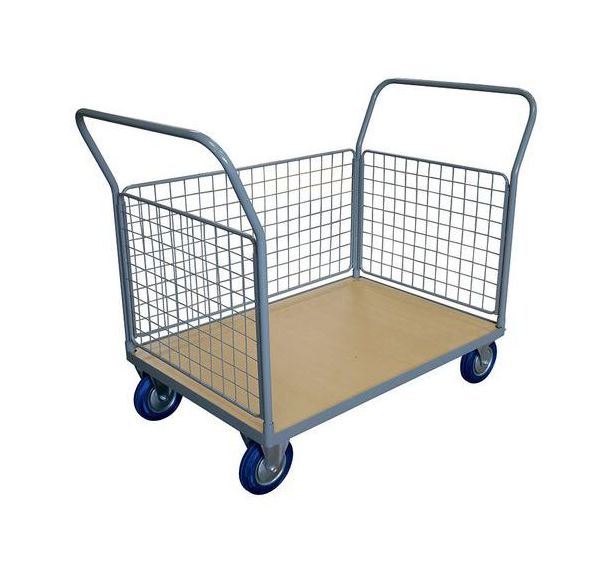 Chariot plateaux à 3 cotés grillagés - Capacité 250 à 500 kg
