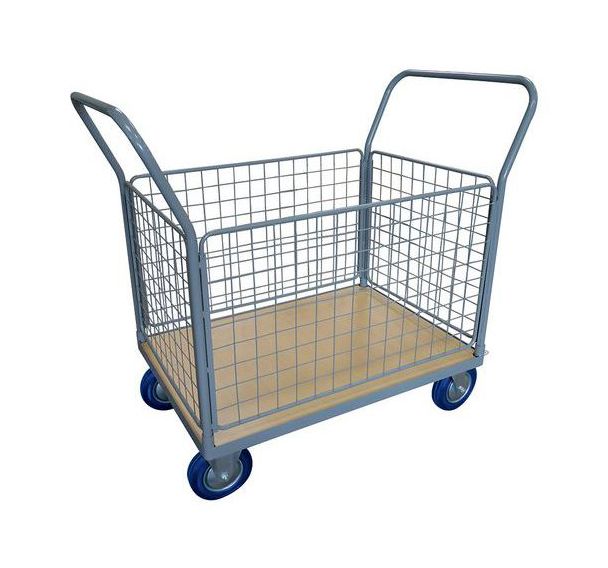 Chariot plateaux à 4 cotés grillagés - Capacité 250 à 500 kg