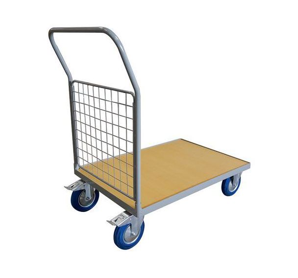 Chariot plateaux à dossier grillagé - Capacité 250 à 500 kg