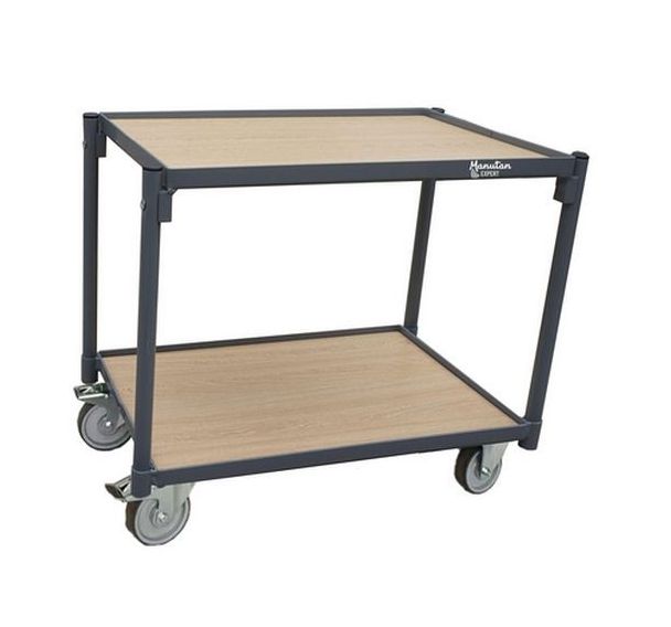 Chariot plateaux bois pour bacs - Capacité 250 kg - Manutan