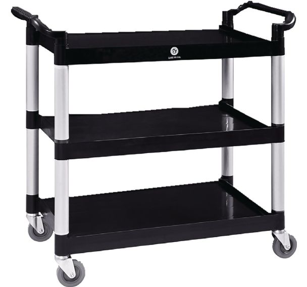 Chariot polyvalent en aluminium 4 roulettes 3 plateaux