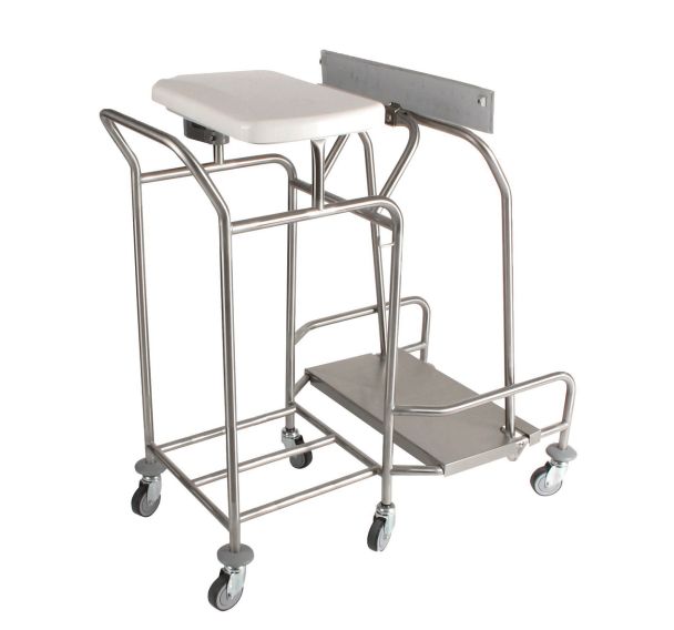 Chariot porte-sacs avec couvercle et collecteur Hygicar III Plus-Sclessin Fonction Linge