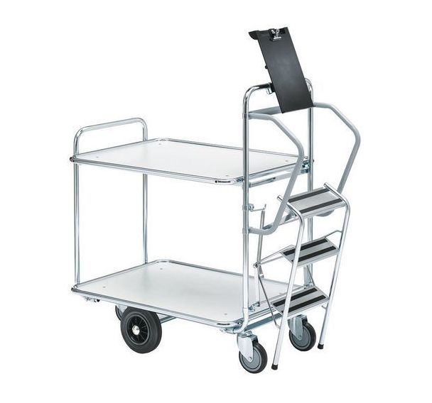 Chariot pour préparation de commande à échelle - 2 plateaux - Capacité 300 kg