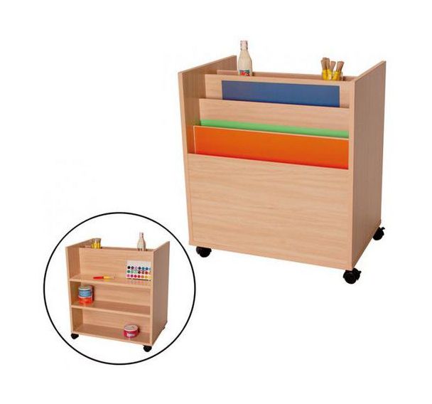 Chariot rangement feuilles à la verticale