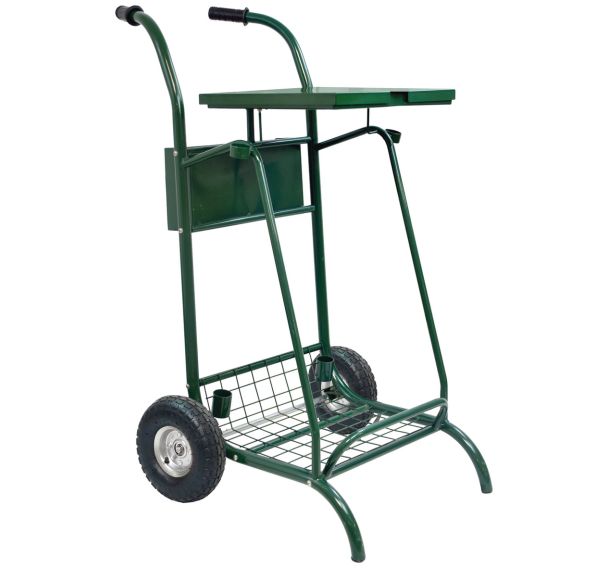 Chariot voirie Mobisac 2x110l couvercle roues pneumatique vert mousse 6006