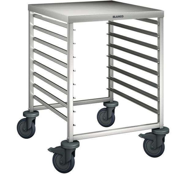 Chariots échelles à glissières avec plan de travail RWRA 851_Blanco