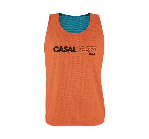 Chasuble réversible orange bleu fluo Casal Sport