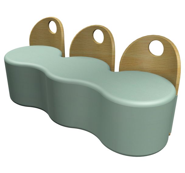 Chauffeuse 3 places 120/53,5x41 cm -Twiny