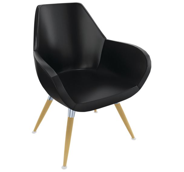 Chauffeuse en tissu avec 4 pieds bois Bip - Eol