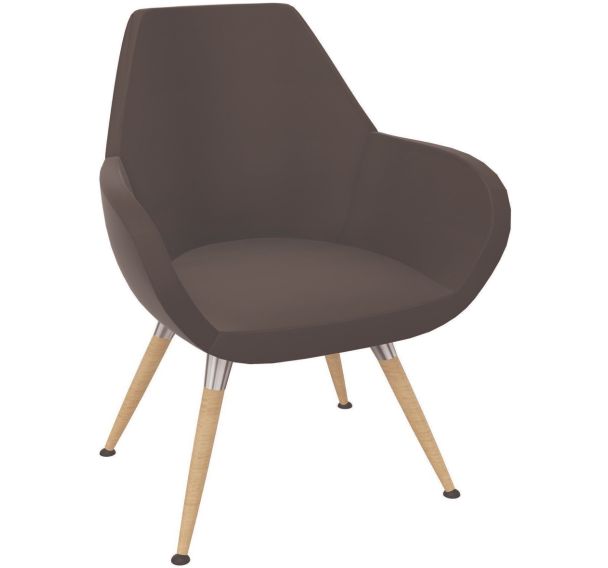 Chauffeuse en tissu avec 4 pieds bois Bip - Eol