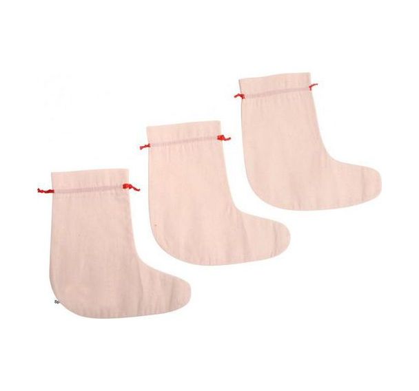Chausson de noël en coton naturel (Lot de 24)