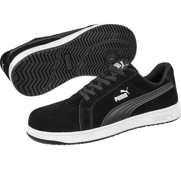 Chaussures de sécurité basses ICONIC SUEDE BLACK S1PL ESD FO SR - Puma