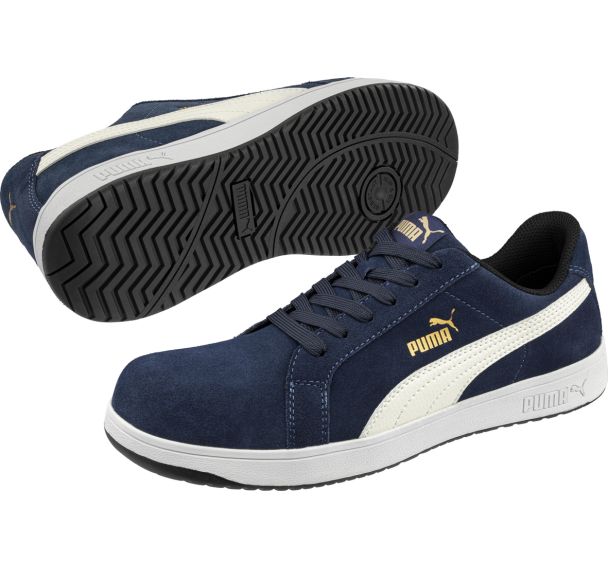 Chaussures de sécurité basses ICONIC SUEDE NAVY S1PL ESD FO SR - Puma