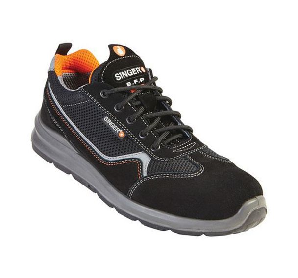 Chaussures de securite cuir croute velours noire S1P - Singer Safety