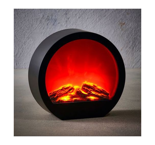 Cheminée led noir sur baterie avec minuteur