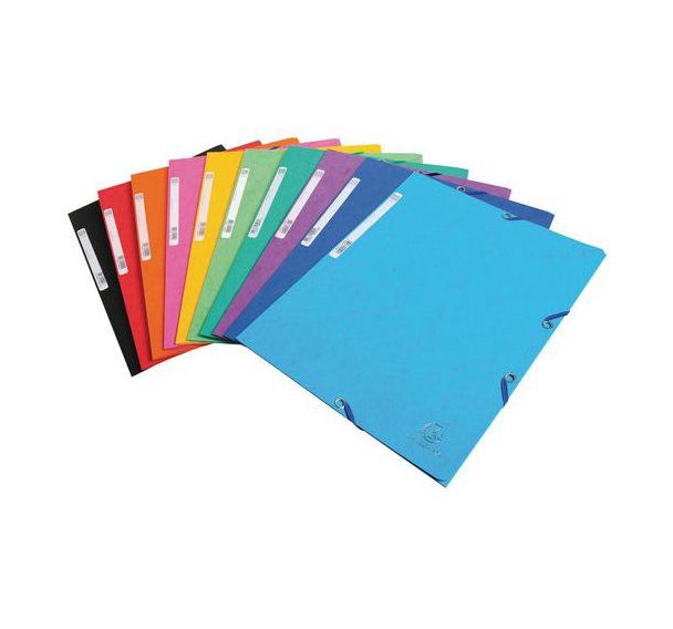 Chemise à élastiques carte lustrée 3 rabats - Coloris assortis - Paquet de 50