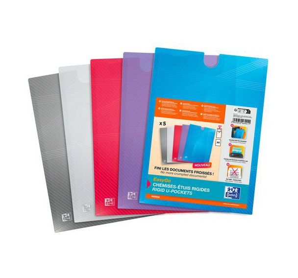 Chemise étui EasyGo Hawai A4 PP coloris assortis - Oxford