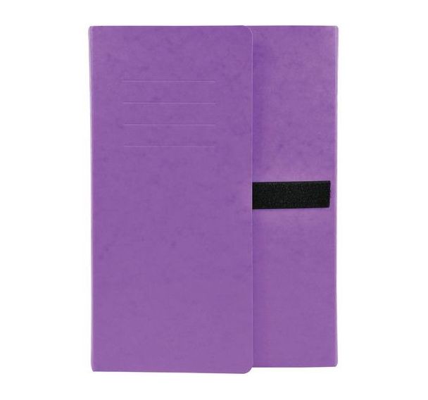 Chemise extensible 3 rabats carte lustrée sangle scratch - 24x32cm