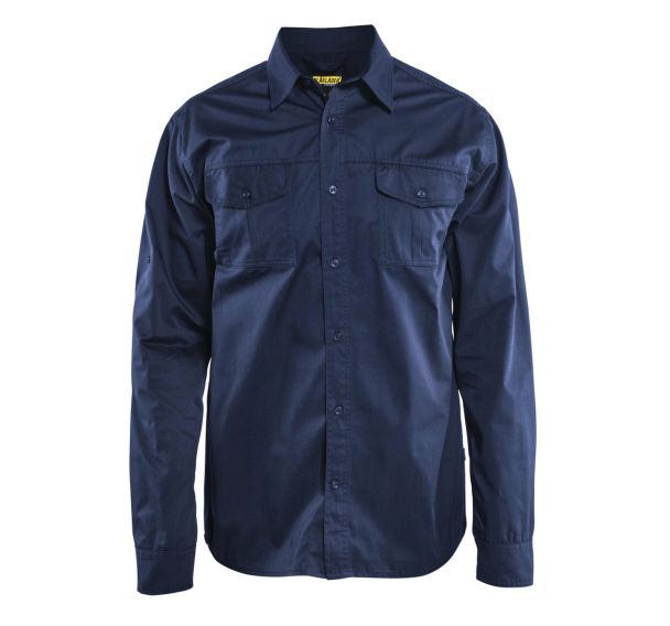 Chemise twill avec boutons en plastique, poignets finition bords cotes