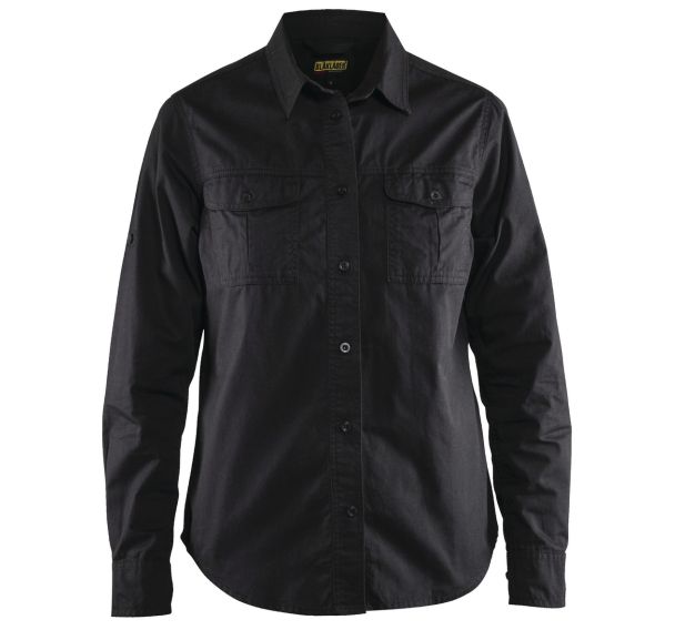 Chemise twill femme noir