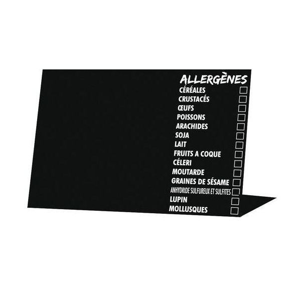 Chevalet avec inscription allergènes - Lot de 10
