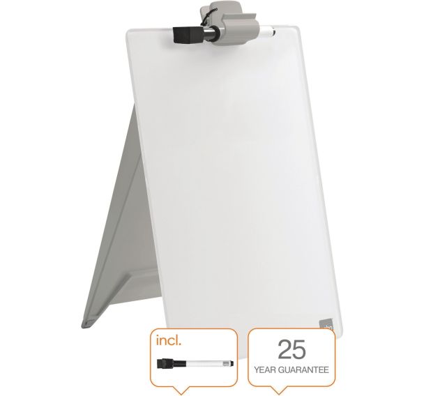 Chevalet de bureau en verre Diamond -  Blanc - Nobo