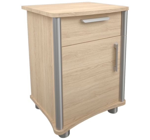 Chevet 1 porte droite 1 tiroir 4 pieds