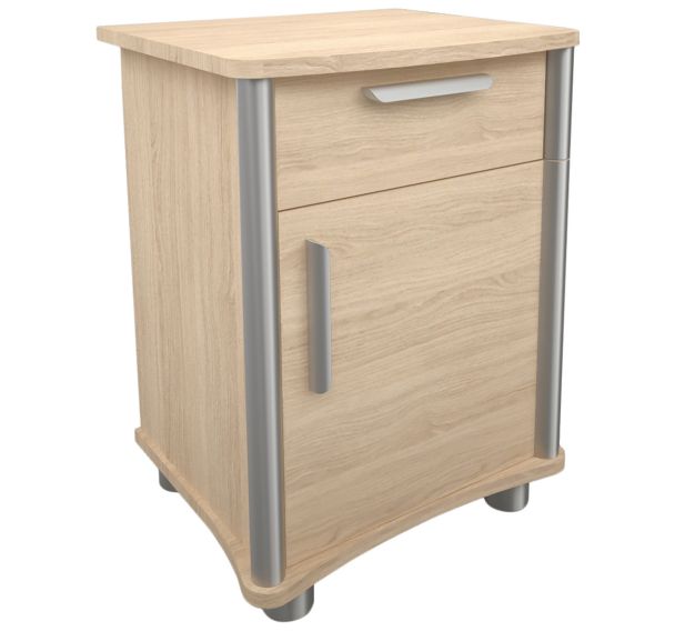 Chevet 1 porte gauche 1 tiroir 4 pieds