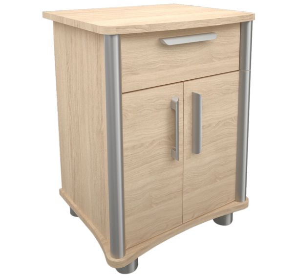 Chevet 2 portes 1 tiroir 4 pieds