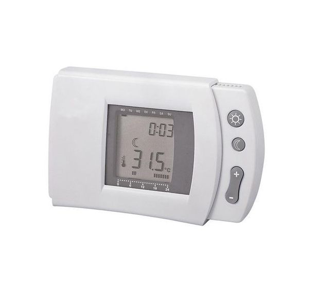 Chronothermostat numérique programmable, chaud/froid. Blanc