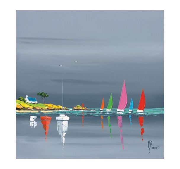 Ciel d'orage 60x60 cm - Châssis 4 cm avec effet miroir