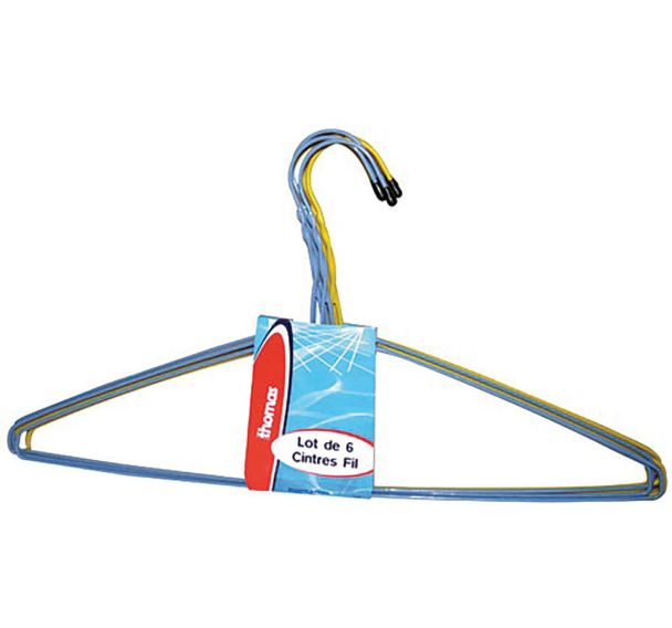 Cintres fil plastifiés lot de 6
