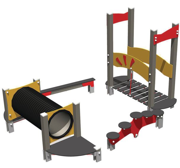 Circuit d'équilibre 2 avec 4 plateformes alu gris - Manutan Expert