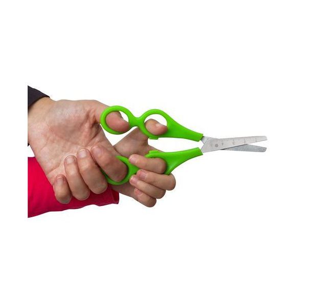 Ciseaux bouts ronds 13 cm pédagogique 4 anneaux symétriques