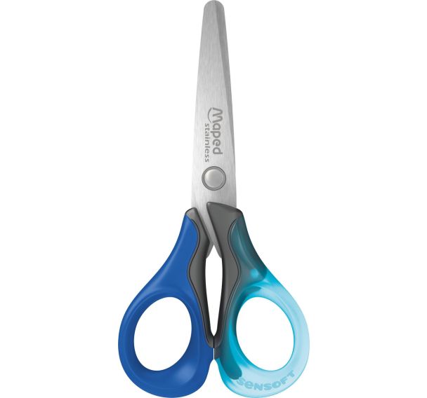 Ciseaux bouts ronds 13cm sensoft droitier couleurs assorties