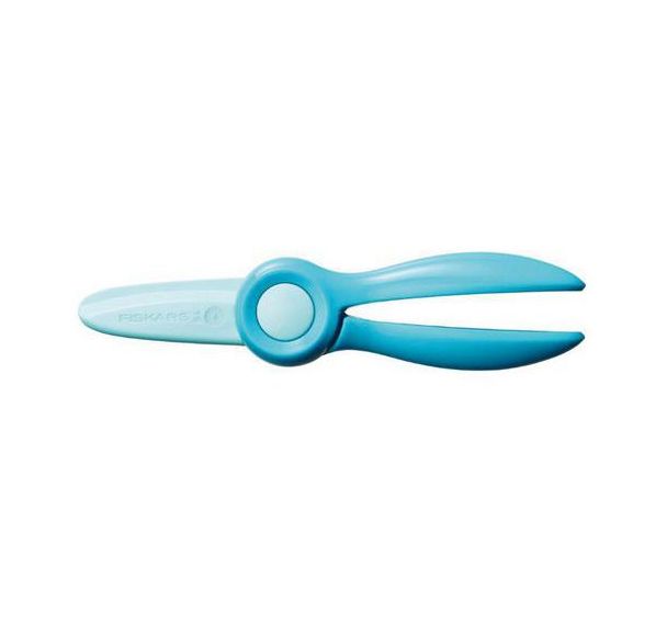 Ciseaux bouts ronds débutants 11 cm ambidextre coloris bleu