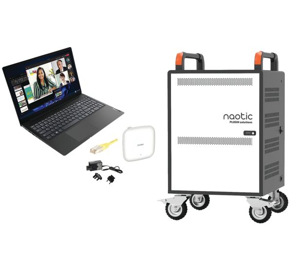 Classe mobile 15 + 1 PC portable 15,6'' Rysen3 en chariot Naotic