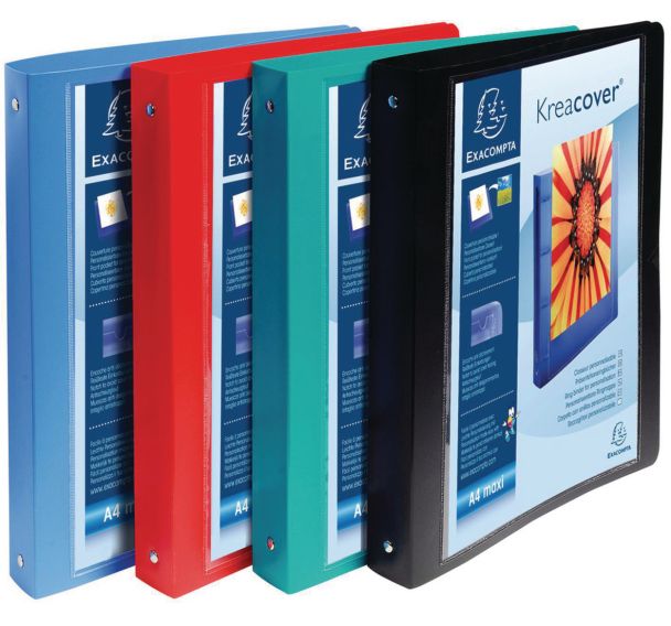 Classeur 4 anneaux 30mm PP opaque 7/10e krea cover A4 maxi