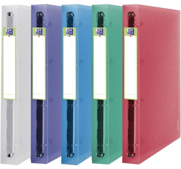 Classeur Oxford 2nd Life A4+ D40 4 annx PP Translucide Ass.