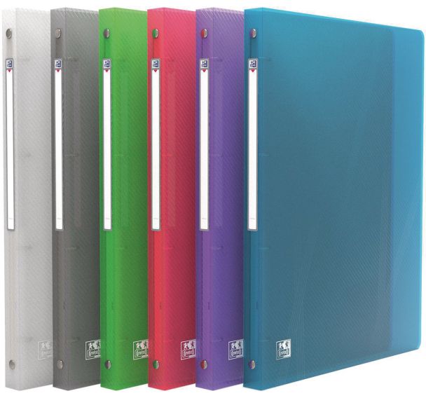 Classeur Oxford Hawaï A4 Dos 20mm 4 anneaux Polypro - Assorti