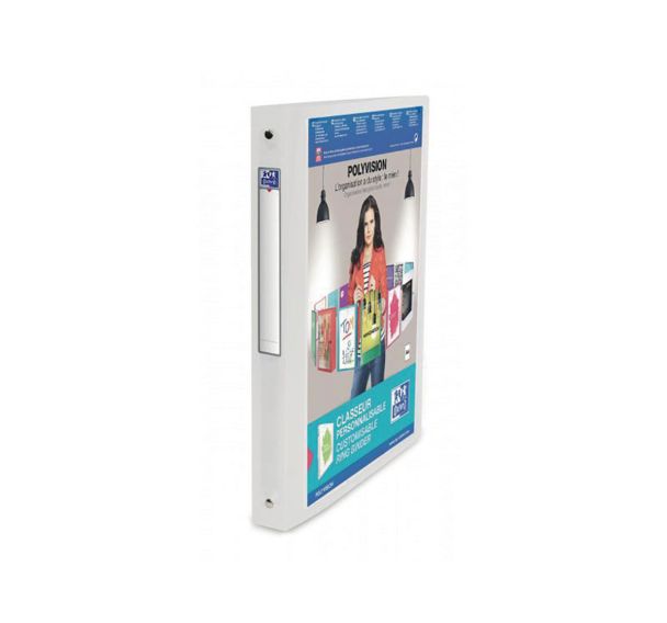 Classeur Oxford Polyvision format A4 dos 30mm 4 anneaux ronds